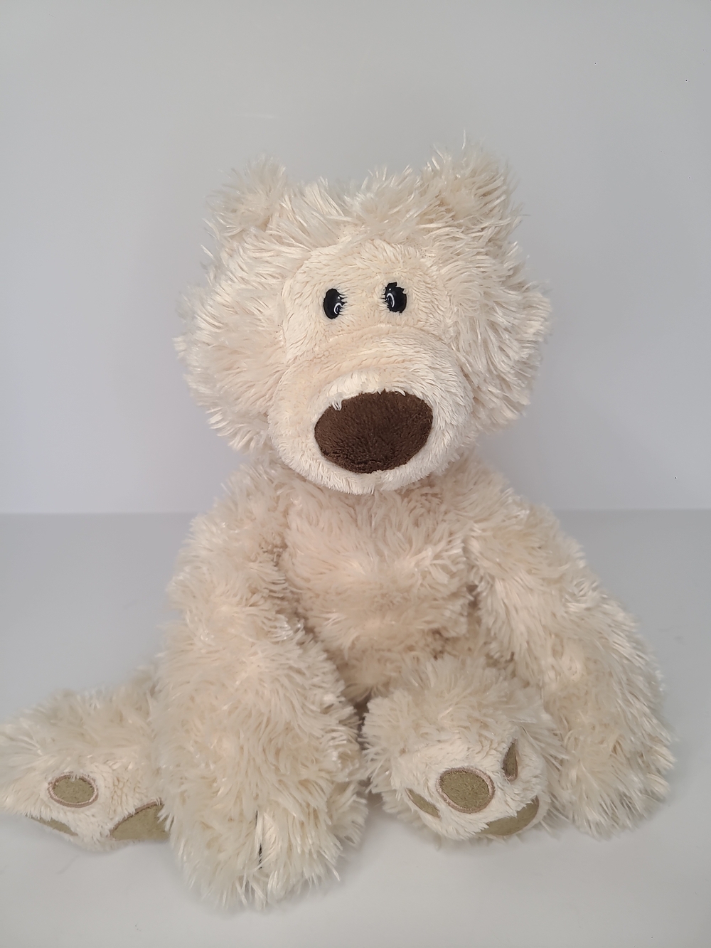 Gund Philbin Plush Tan Teddy Bear Floppy Stuffed Animal Paw Prints 12" Inch